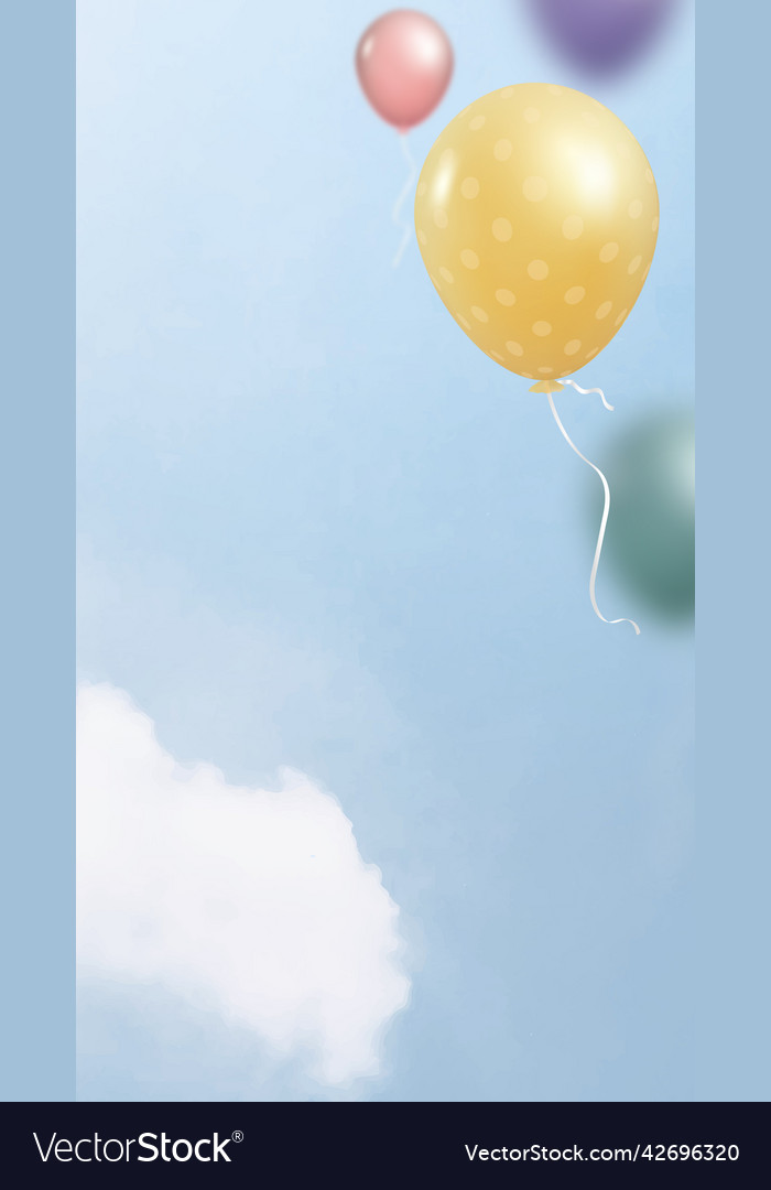 Colorful flying balloons template design mobile Vector Image