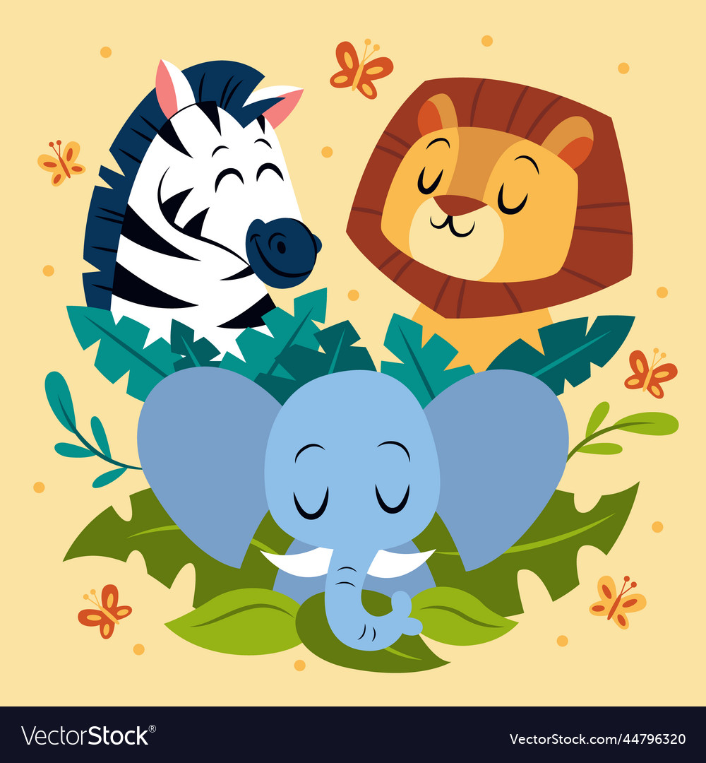 Flat design wild animals