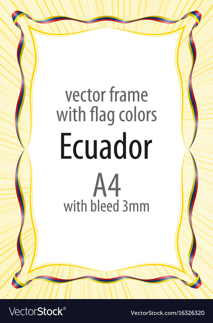Frame and border of ribbon with the colors