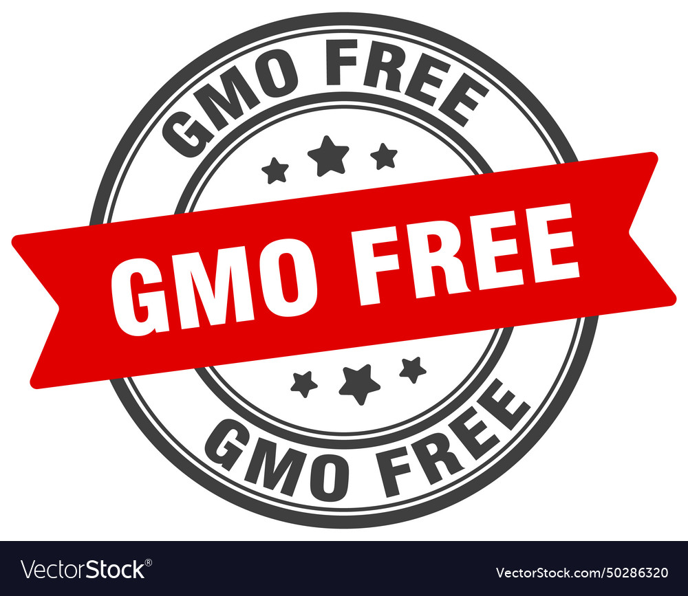 Gmo free stamp label on transparent