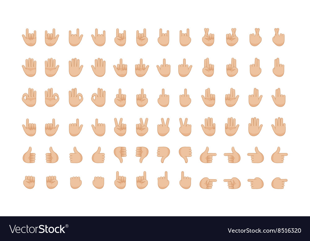 Human hand gestures set