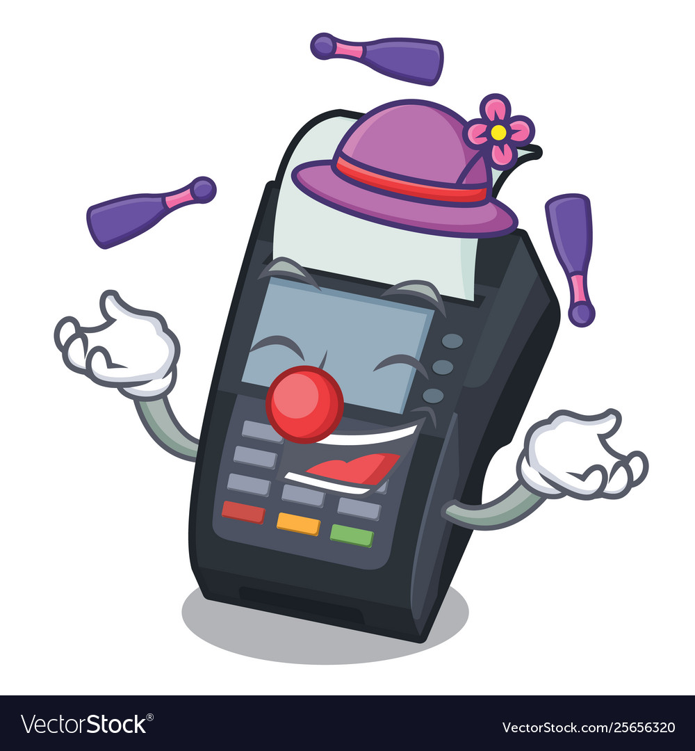 Juggling edc machine on character cardboard Vector Image Juggling edc machine on character cardboard