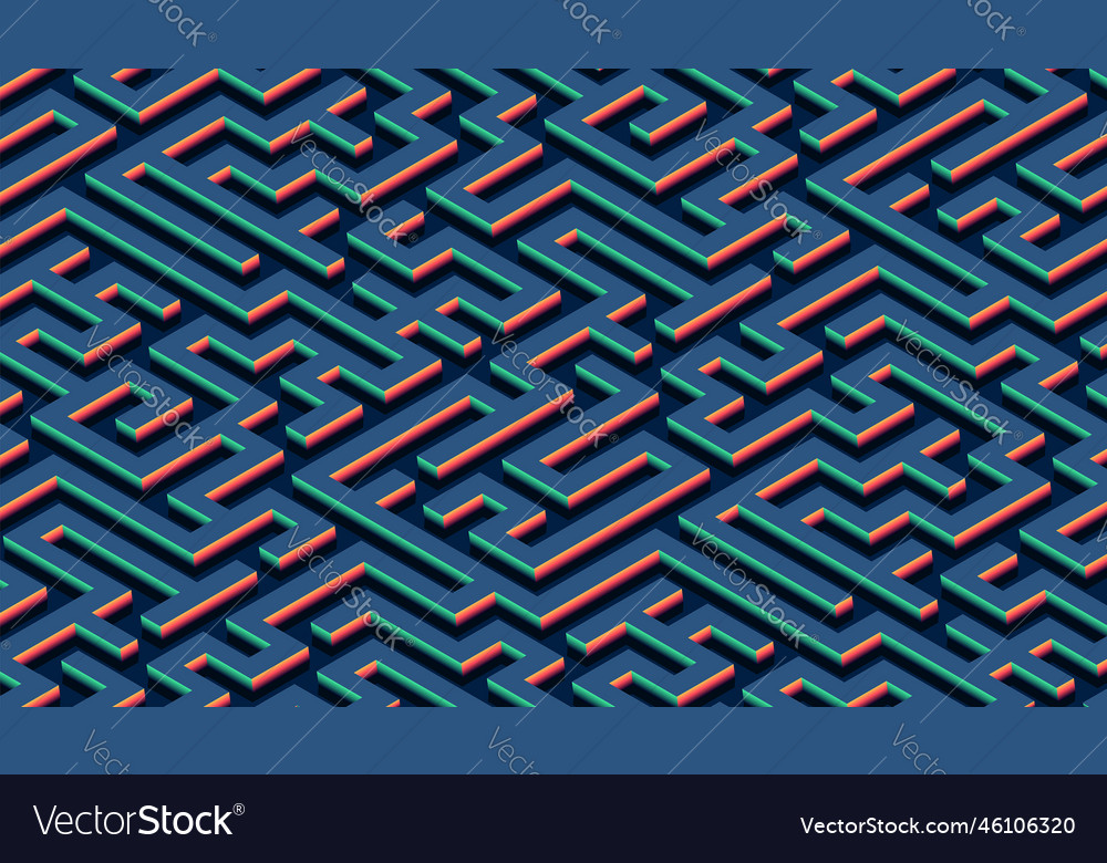 Maze pattern abstract background with vibrant vector image Maze pattern abstract background with vibrant