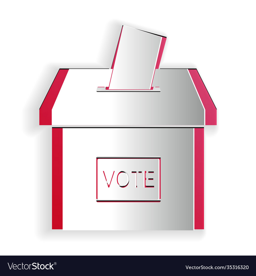 Paper cut vote box or ballot box with envelope Vector Image