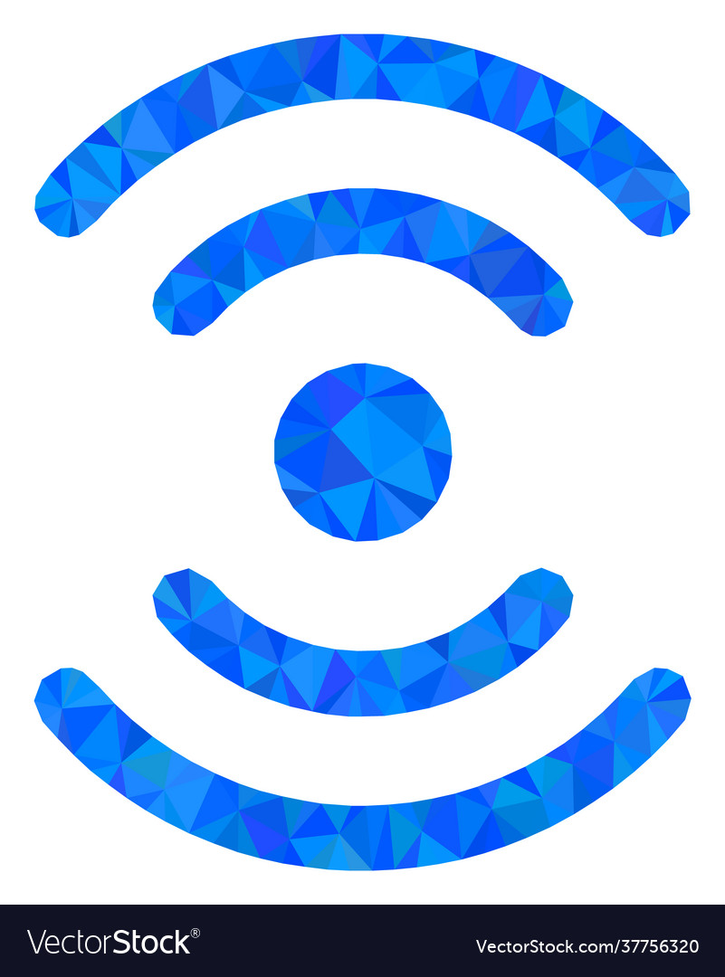 Radio source triangle lowpoly flat icon