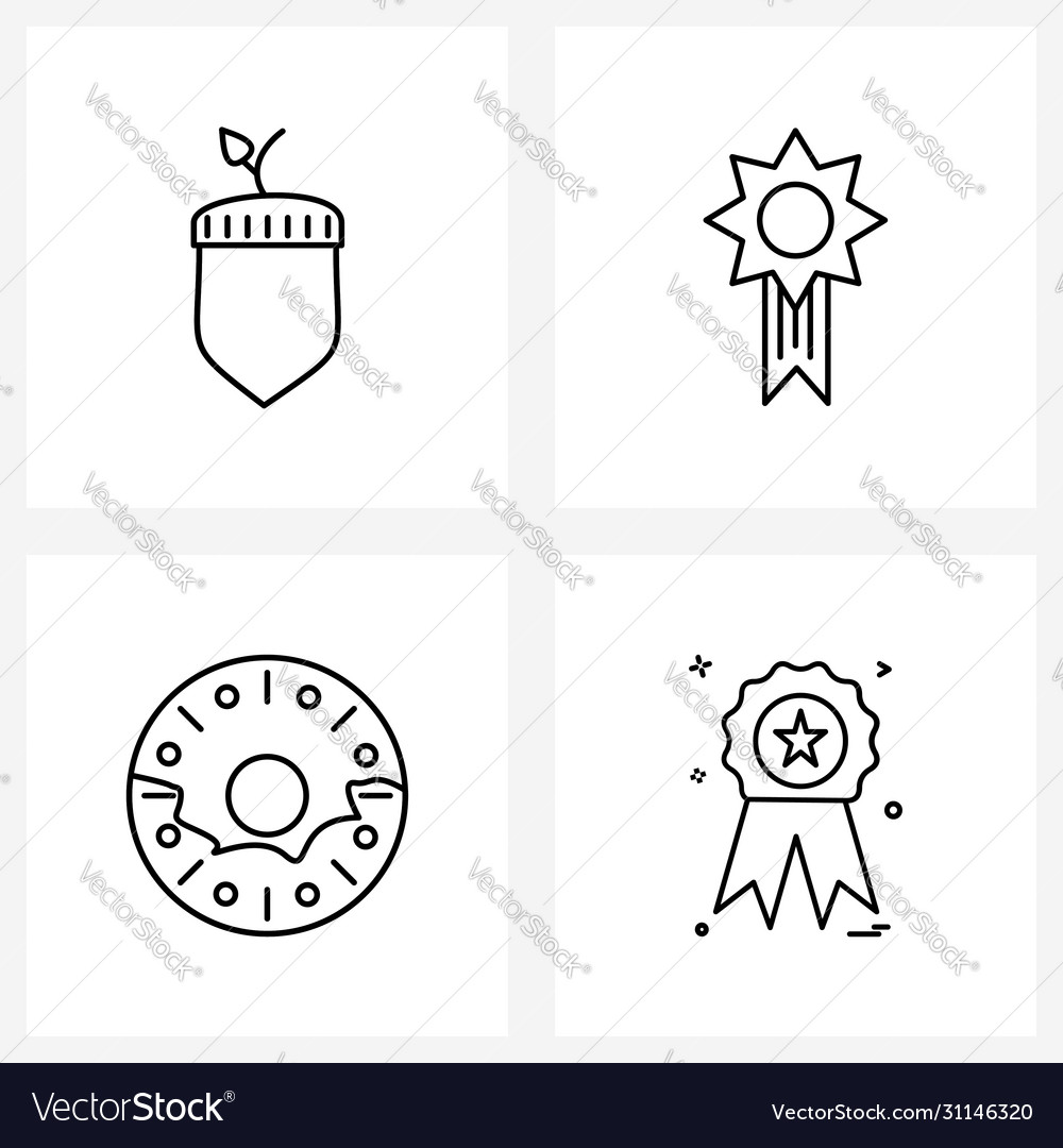 Set 4 simple line icons for web and print