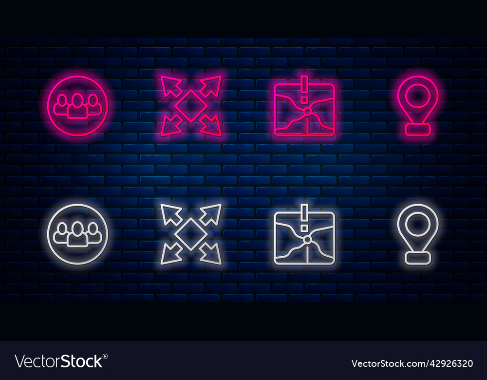 Set line many ways directional arrow intersection vector image Set line many ways directional arrow intersection