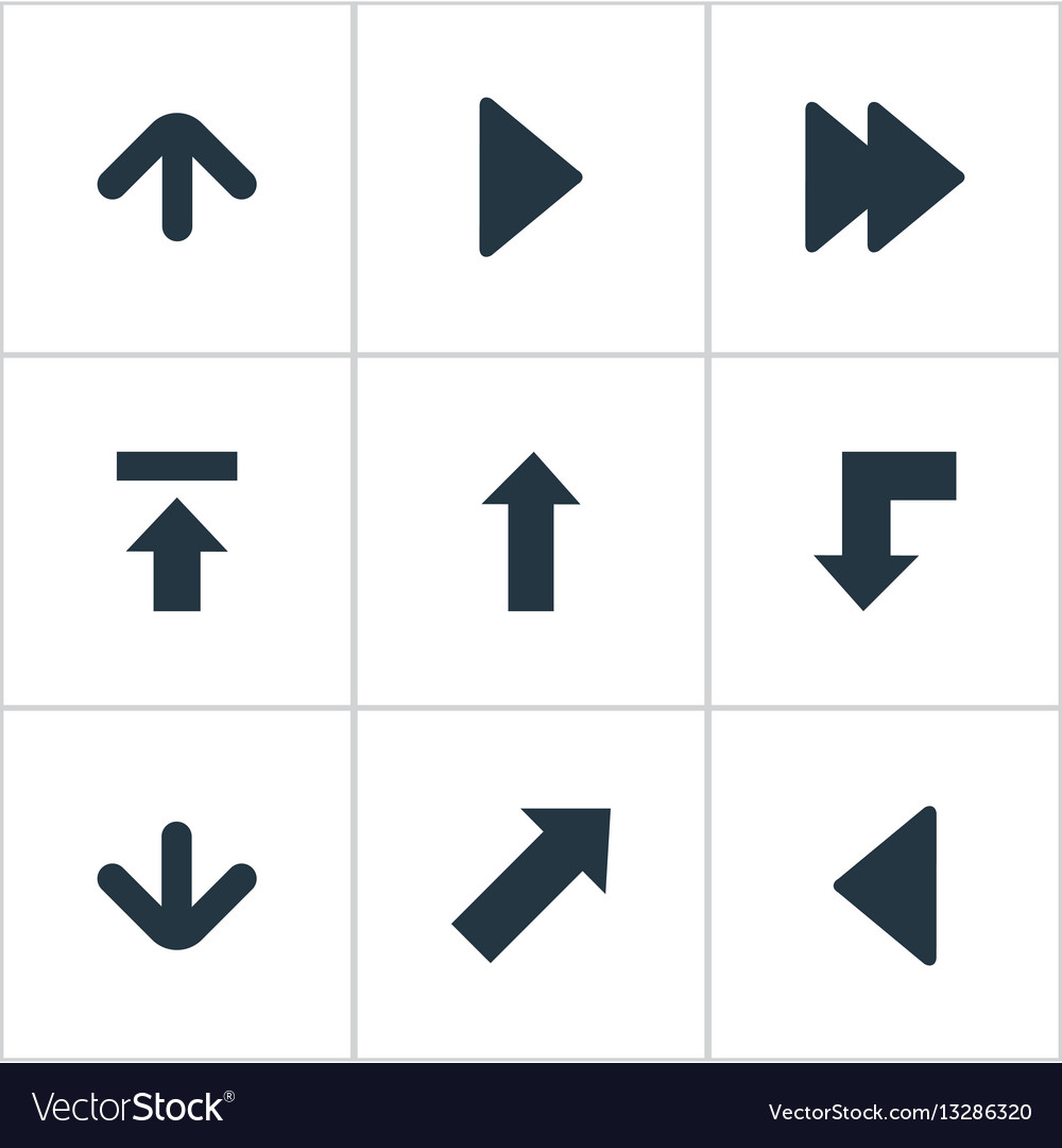 Set von 9 einfachen Zeiger-Symbolen finden Sie