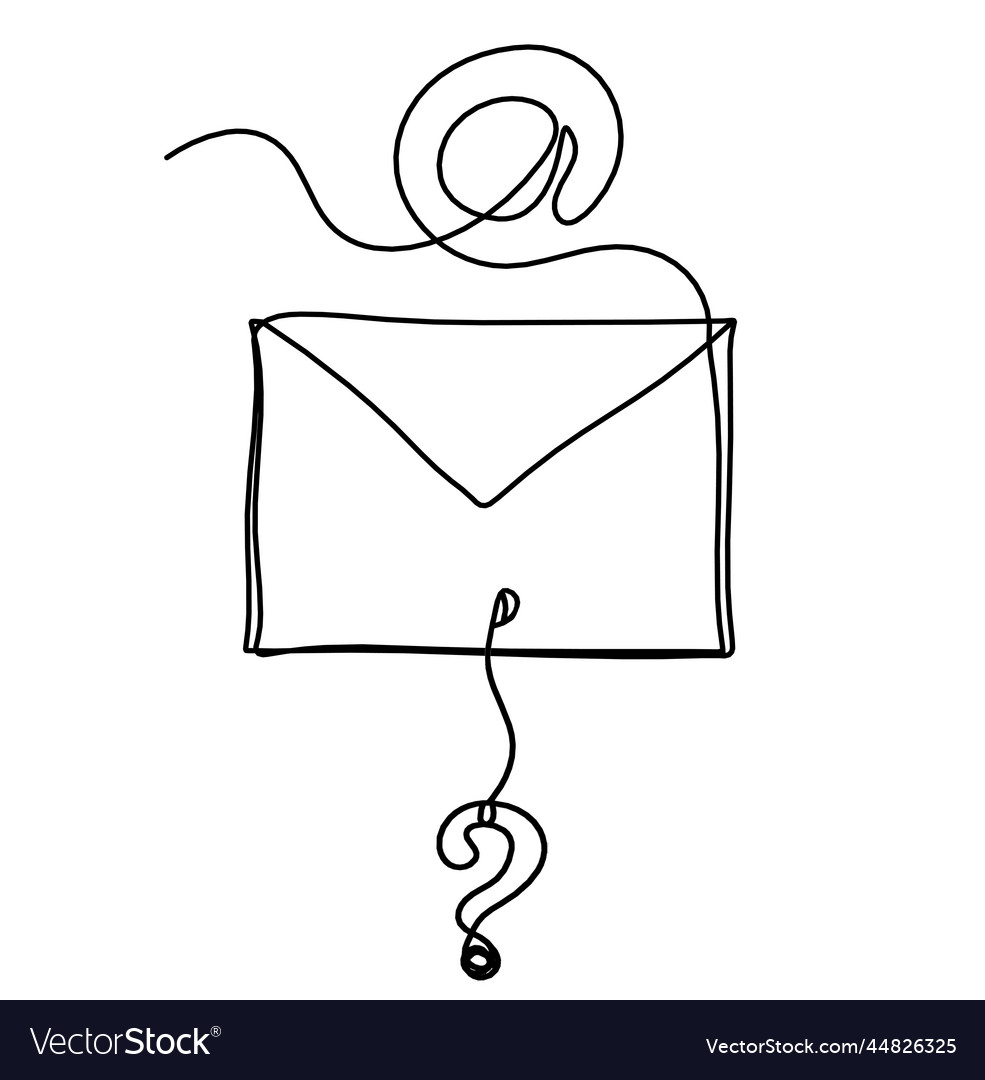 Abstract paper envelope with question mark