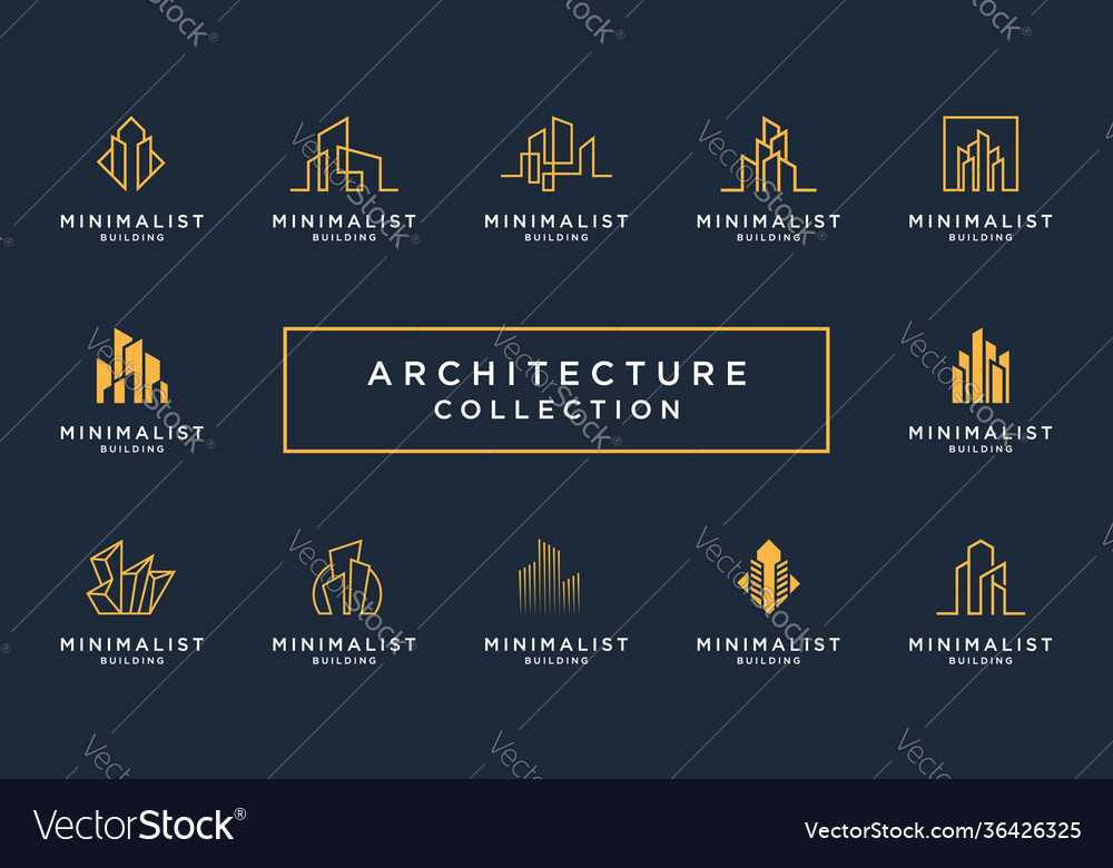 Best collection building architecture sets Vector Image Best collection building architecture sets
