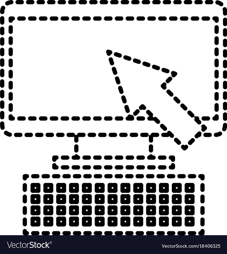 Computer device with arrow technology icon
