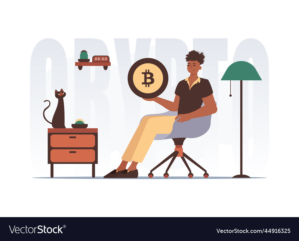 Concept of mining and extraction bitcoin vector image Concept of mining and extraction bitcoin