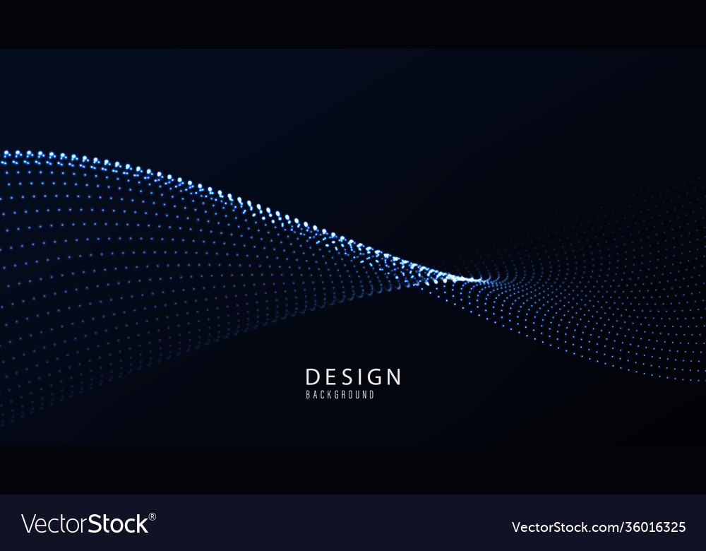 Dynamic particles wave flowing over dark