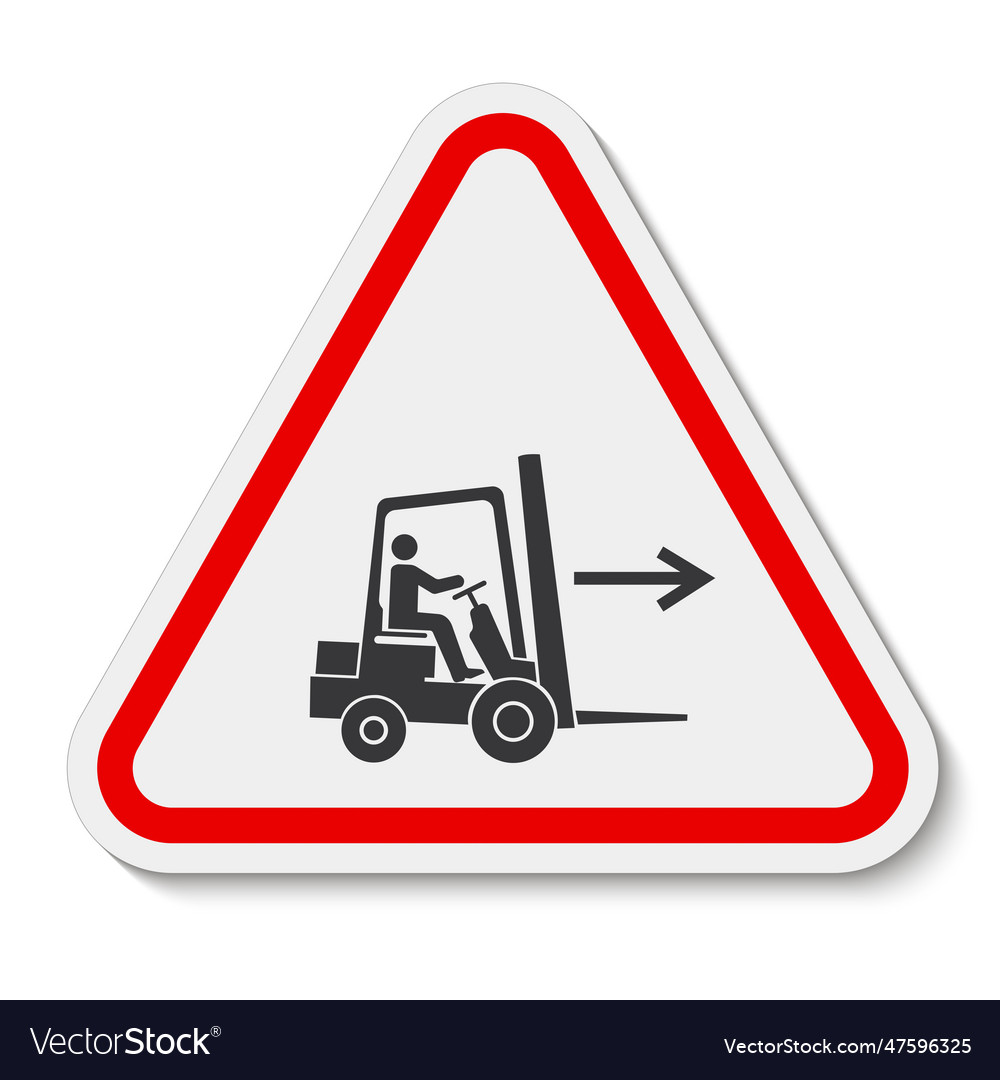 Forklift point right symbol sign isolate on white