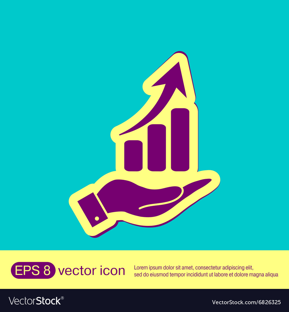 Hand holding a chart diagram figure business icon