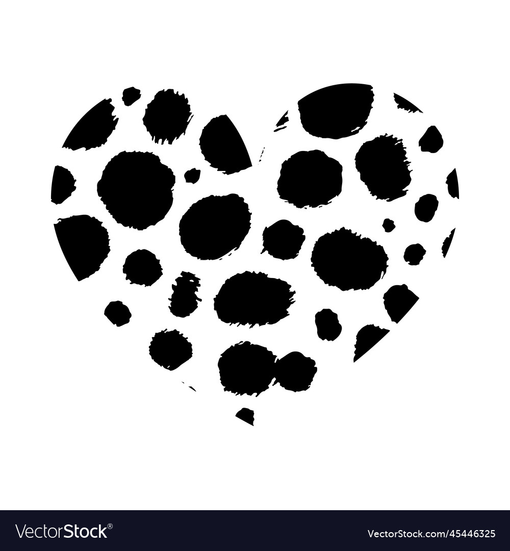 Heart shape with cheetah print texture abstract