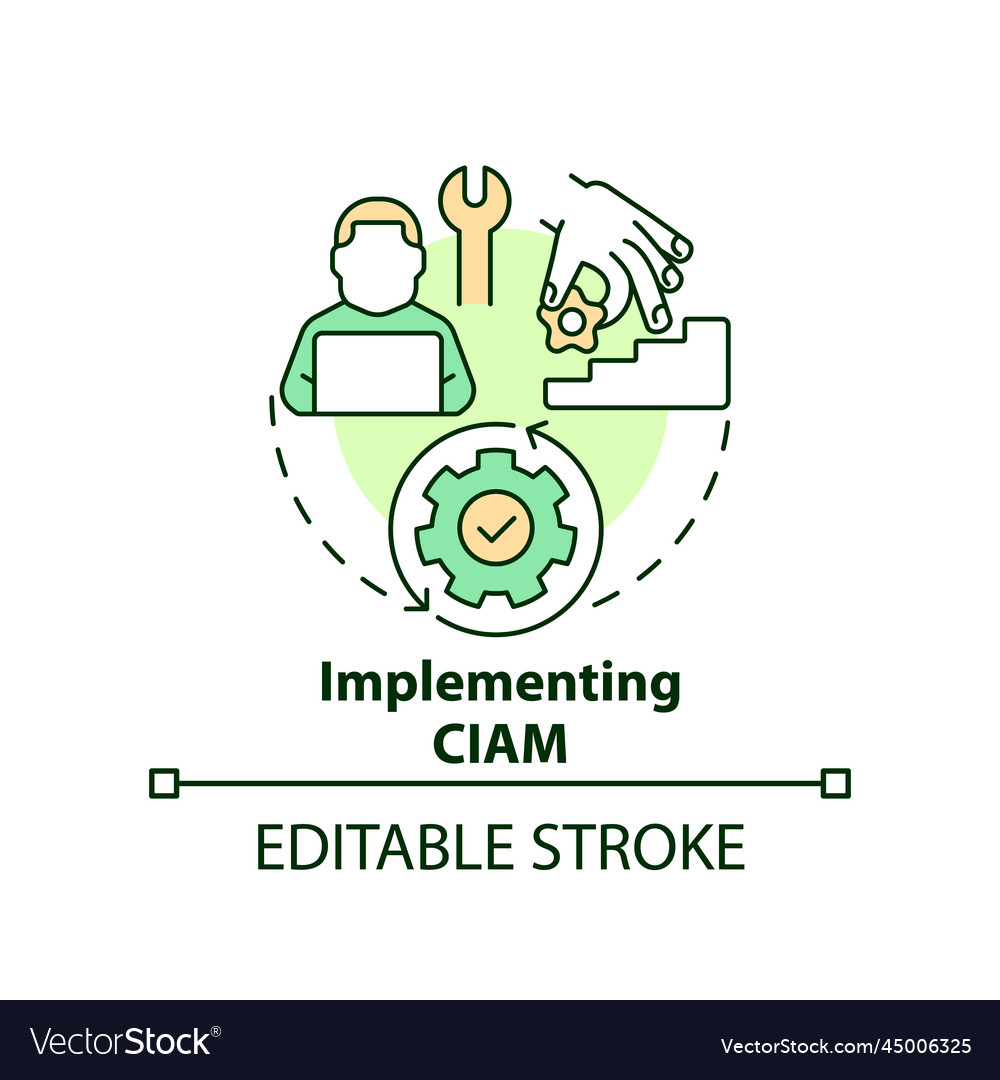 Implementing ciam concept icon vector image Implementing ciam concept icon