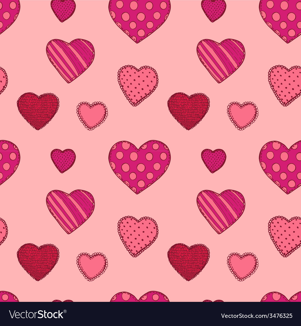 Seamless pattern with hearts