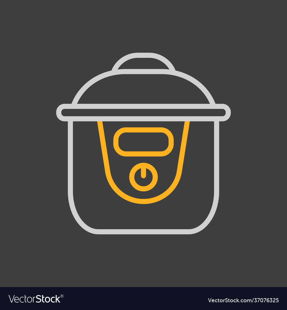 Slow cooking crock pot flat icon Royalty Free Vector Image