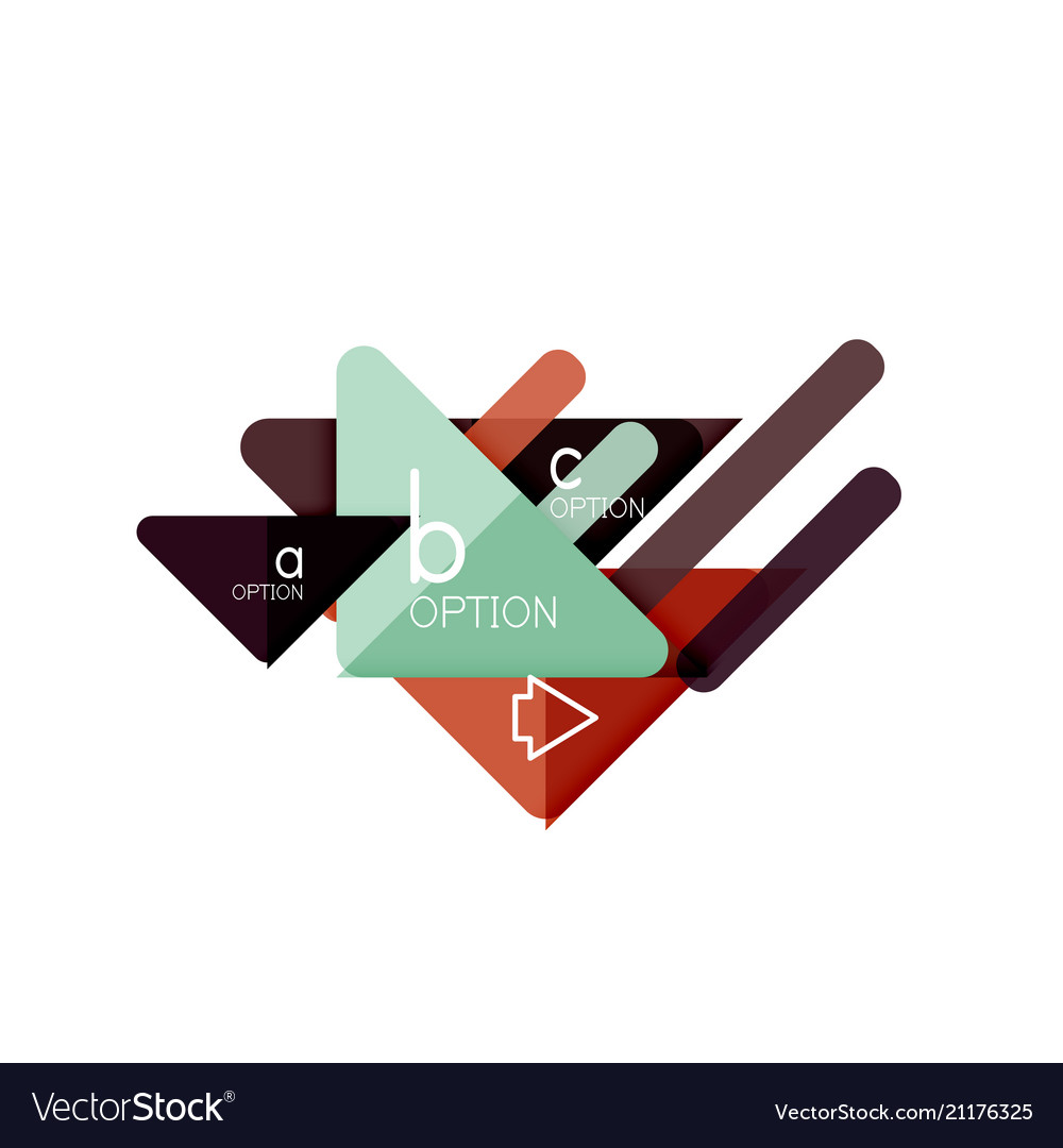 Triangle data visualization design option vector image Triangle data visualization design option