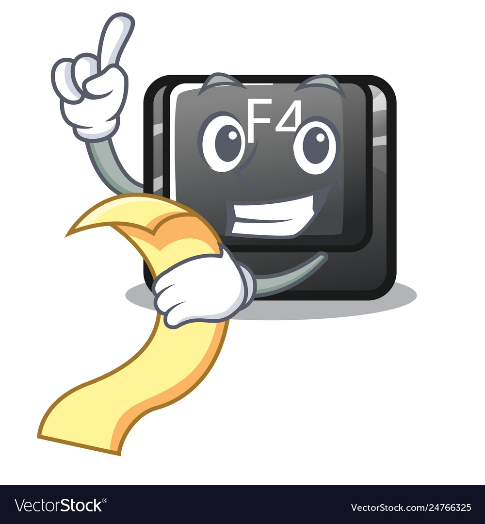 With menu button f4 in shape cartoon vector image With menu button f4 in shape cartoon