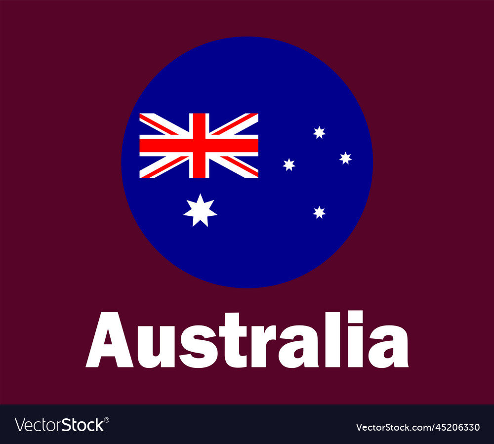 Australia flag with names symbol design asia