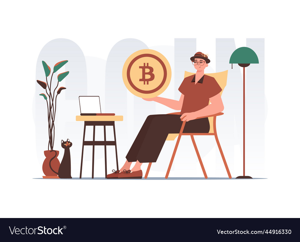 Concept of mining and extraction bitcoin Vector Image Concept of mining and extraction bitcoin