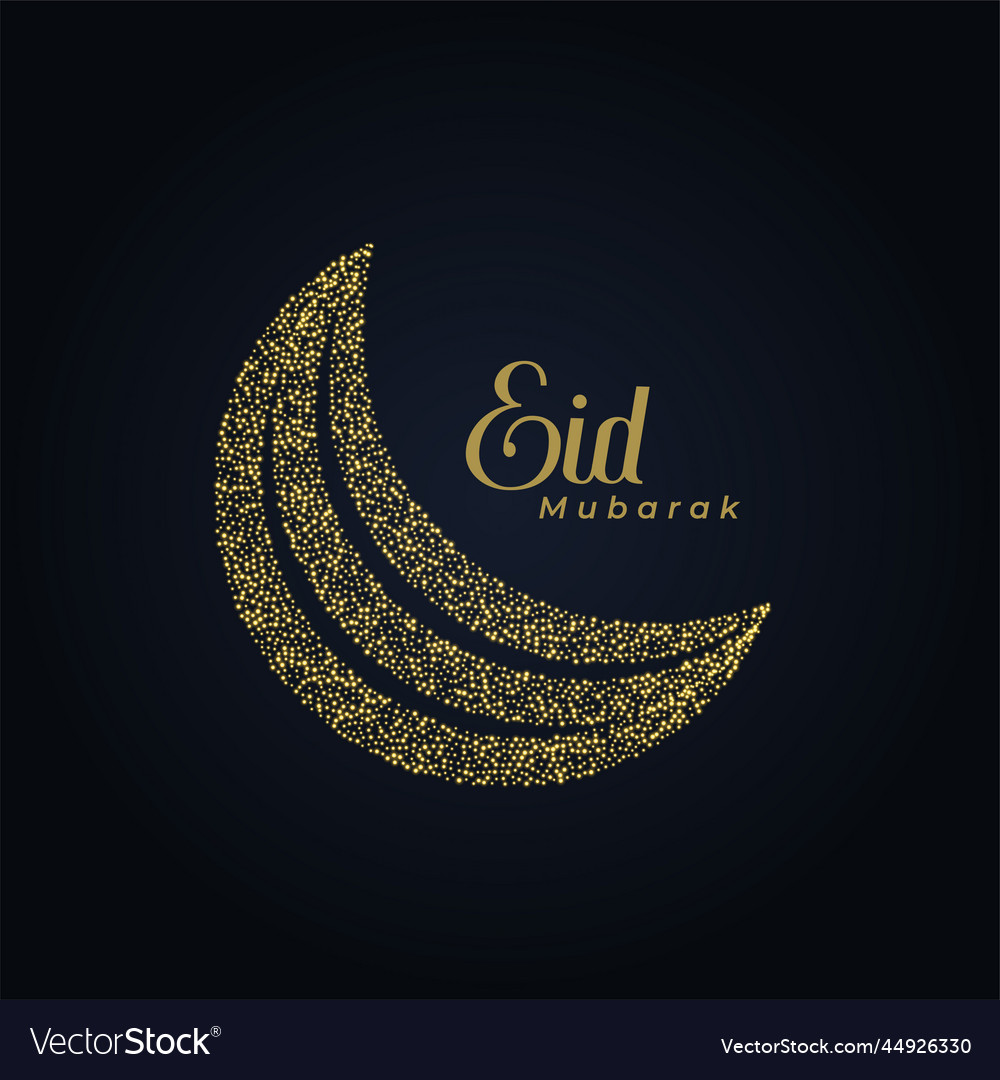 Creative eid festival moon made with dots Vector Image