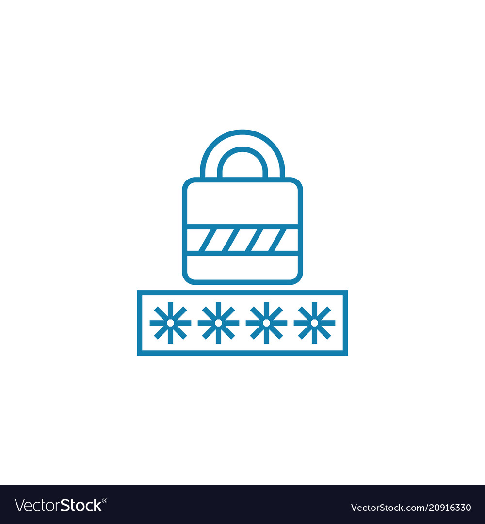 Entering password linear icon concept vector image Entering password linear icon concept