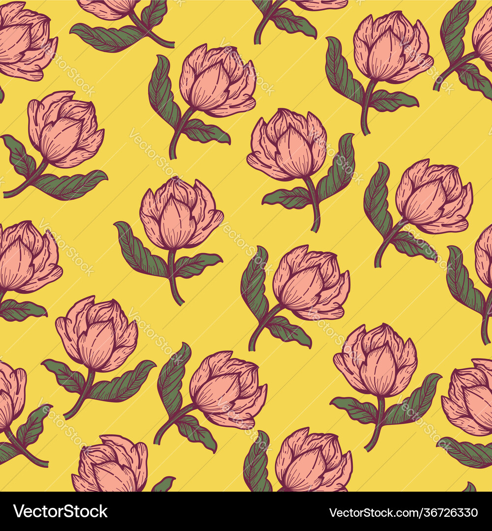 Floral seamless pattern design Royalty Free Vector Image