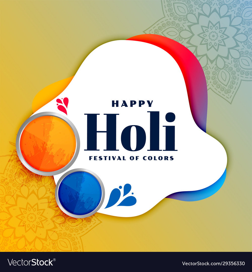 Happy Holi Indian Traditional Festival Background Vector Image