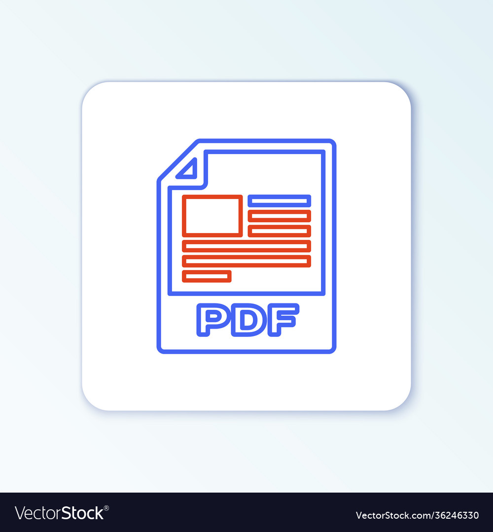 Line pdf file document download button icon vector image Line pdf file document download button icon