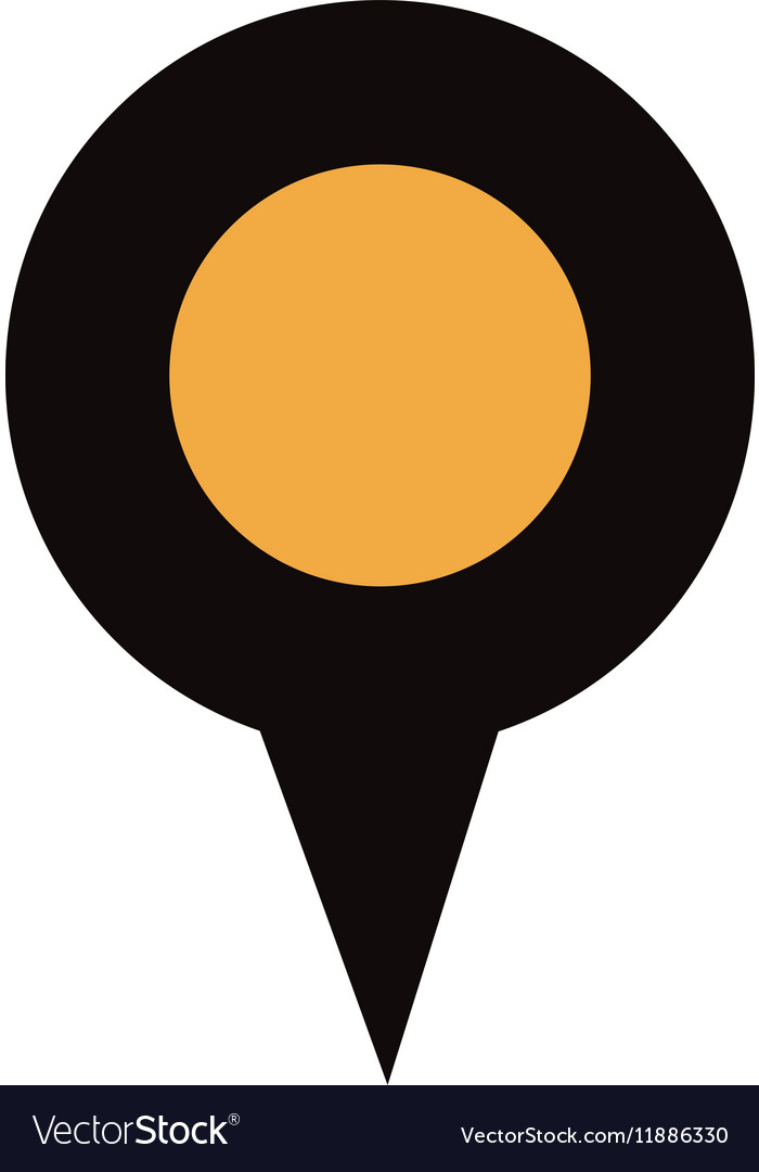 Map pointer with circle interior yellow