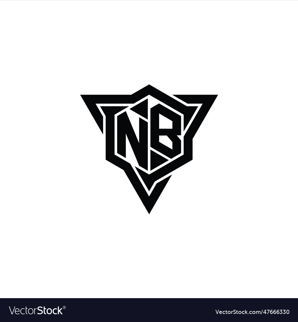 Nb logo monogram hexagon shape with triangle