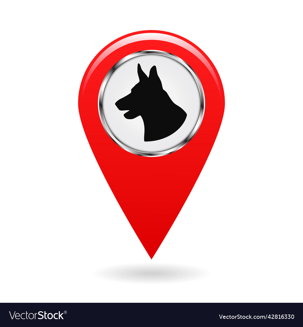 Pointer on the map location ground