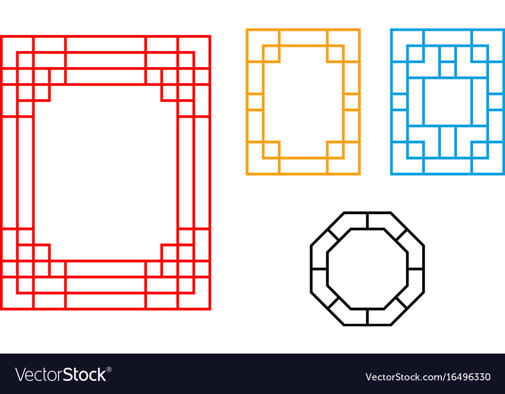 Rectangle chinese window with pattern