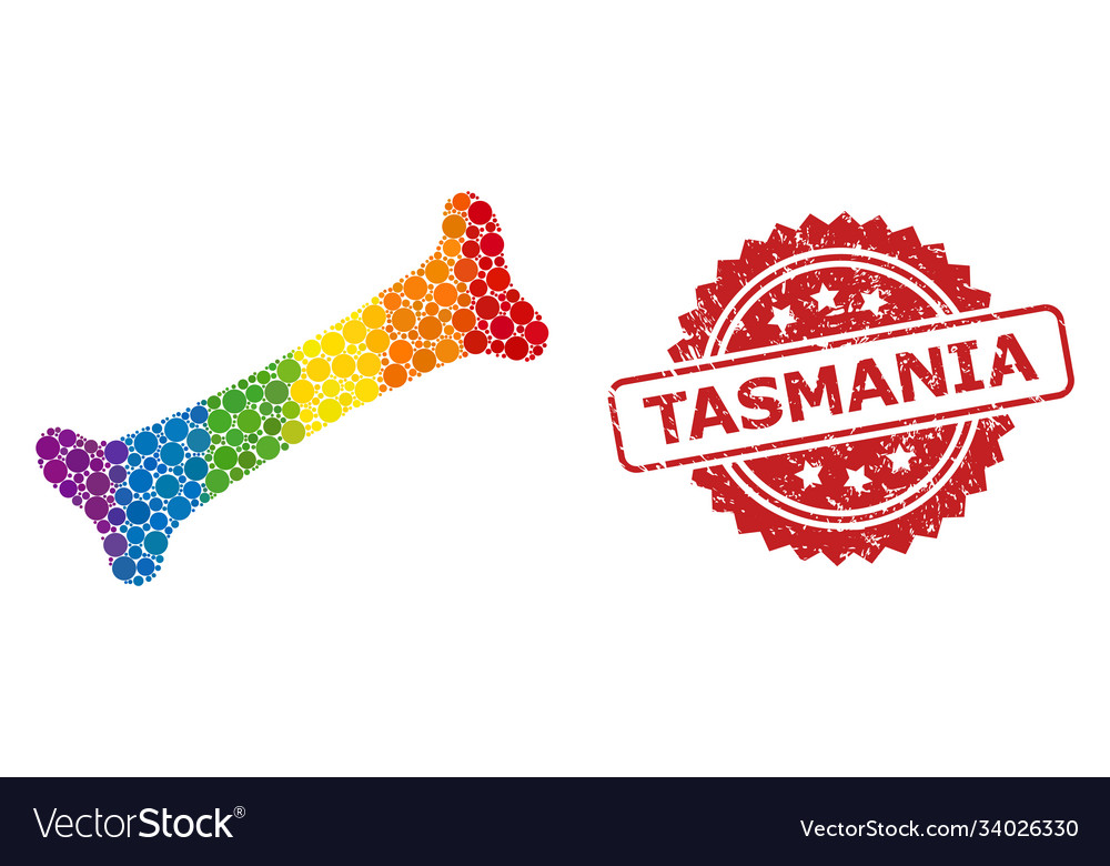 Rubber tasmania seal and spectrum bone mosaic