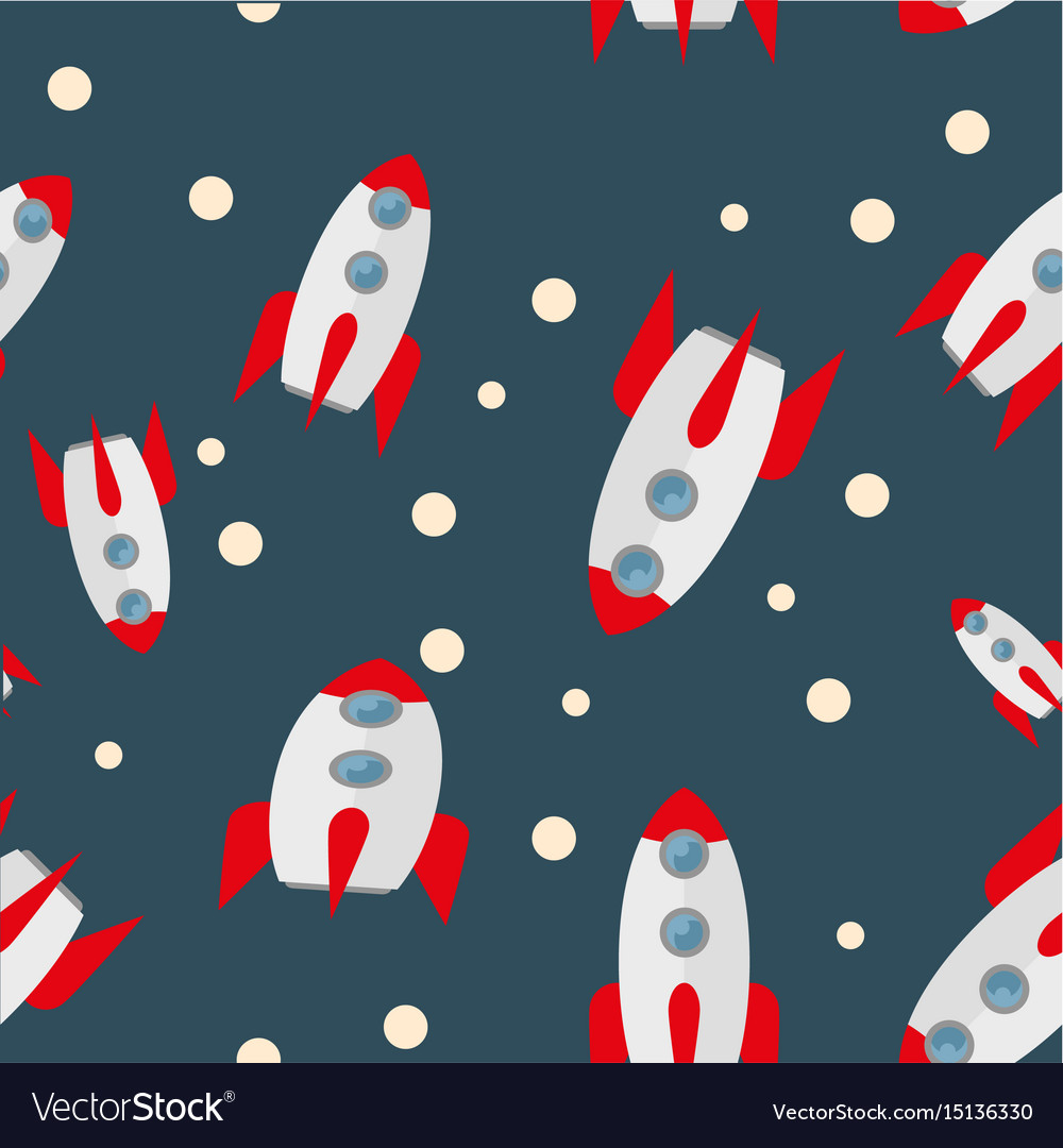 Seamless pattern with rockets