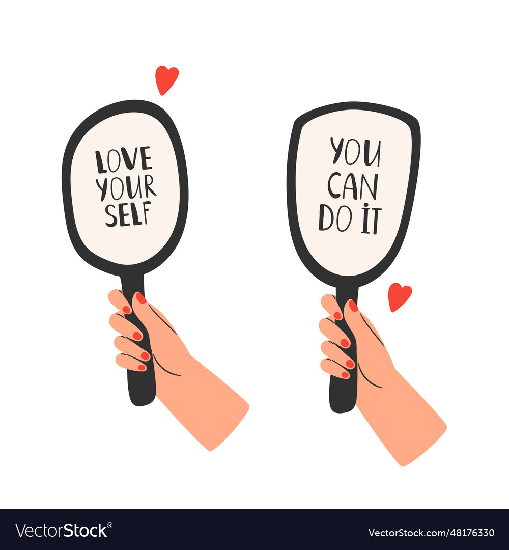 Self acceptance concept love yourself Royalty Free Vector