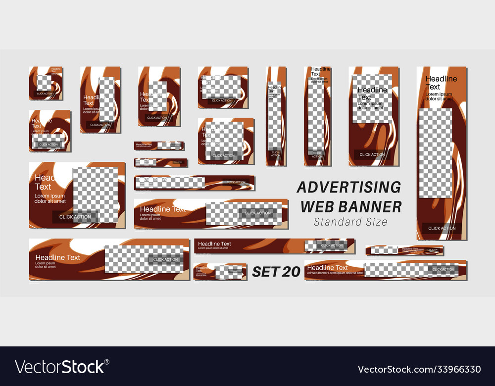Set web banners in standard sizes design vector image Set web banners in standard sizes design