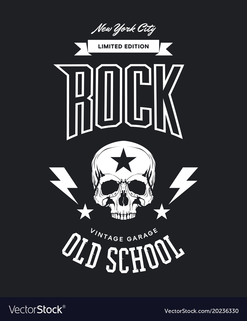 Download Vintage rock t-shirt logo Royalty Free Vector Image