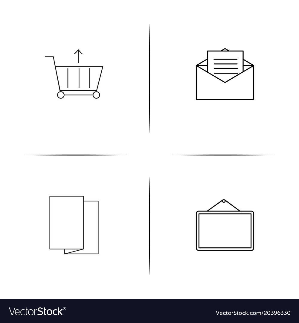 Web and text simple linear icon setsimple outline
