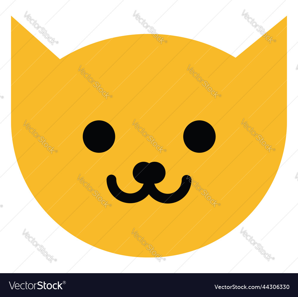 Yellow cat on a white background Royalty Free Vector Image