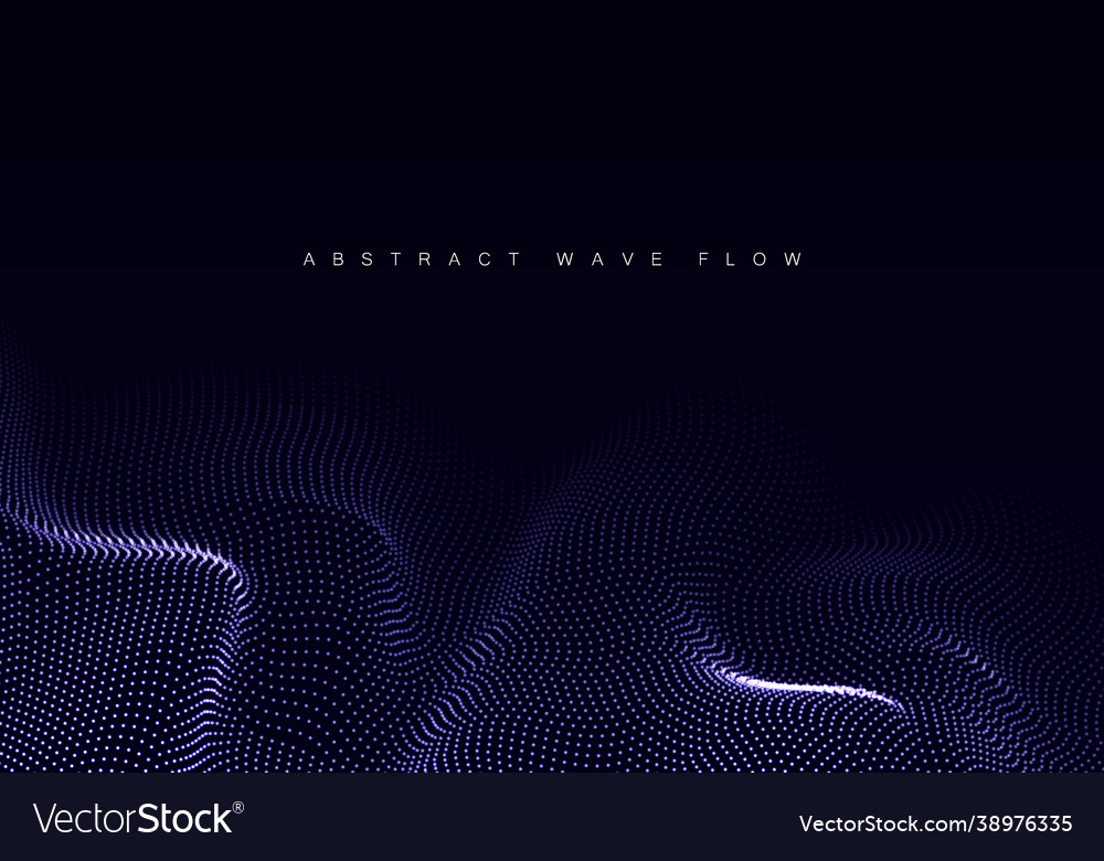 Abstract wave design element array glowing dots vector image Abstract wave design element array glowing dots