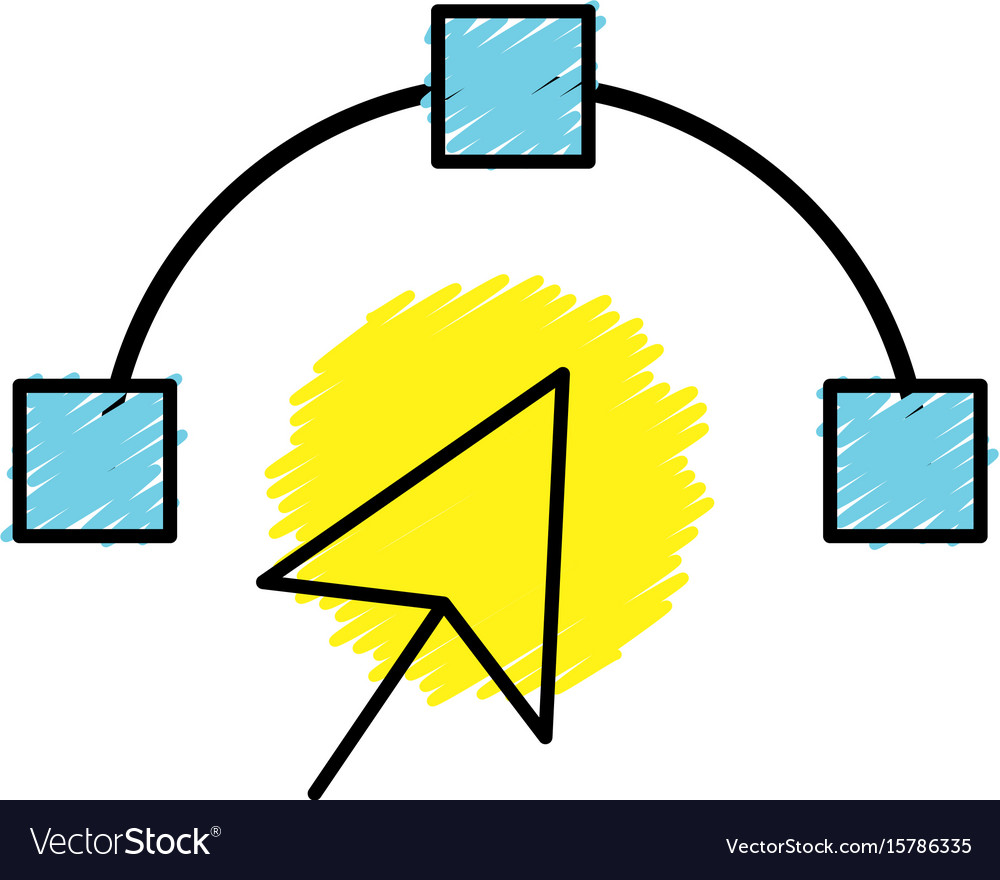 Arrow cursor with nodes design image
