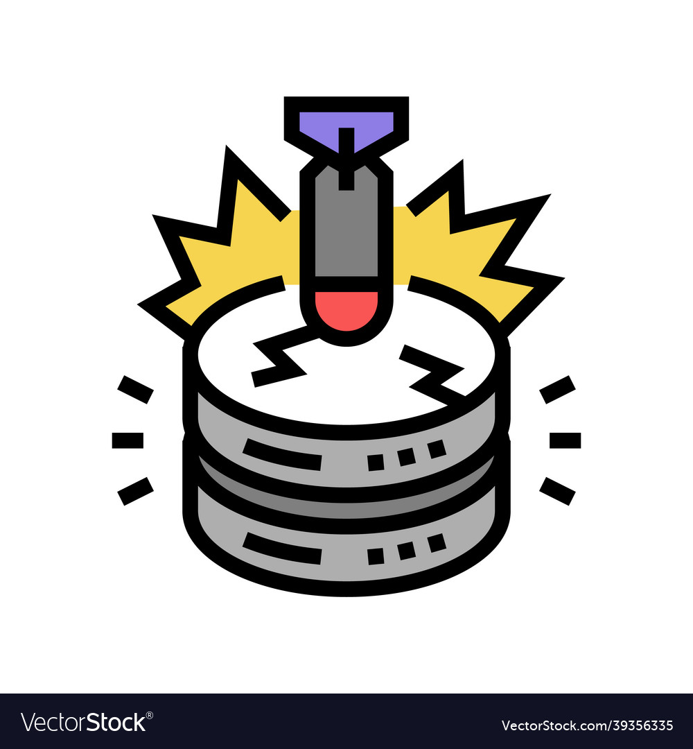 Attack database color icon Vector Image Attack database color icon