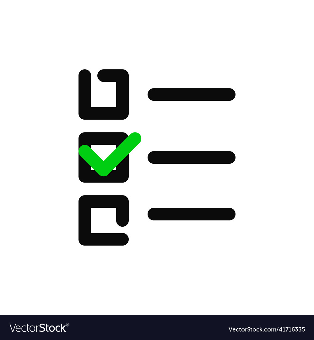 Checkboxes with checkmark task list pixel perfect vector image Checkboxes with checkmark task list pixel perfect