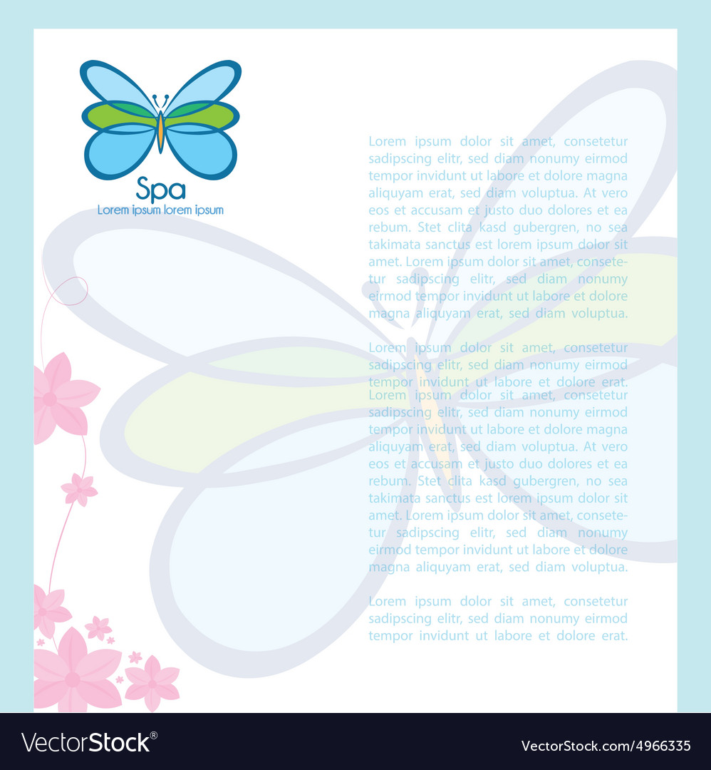 Colored background with text and spa icons