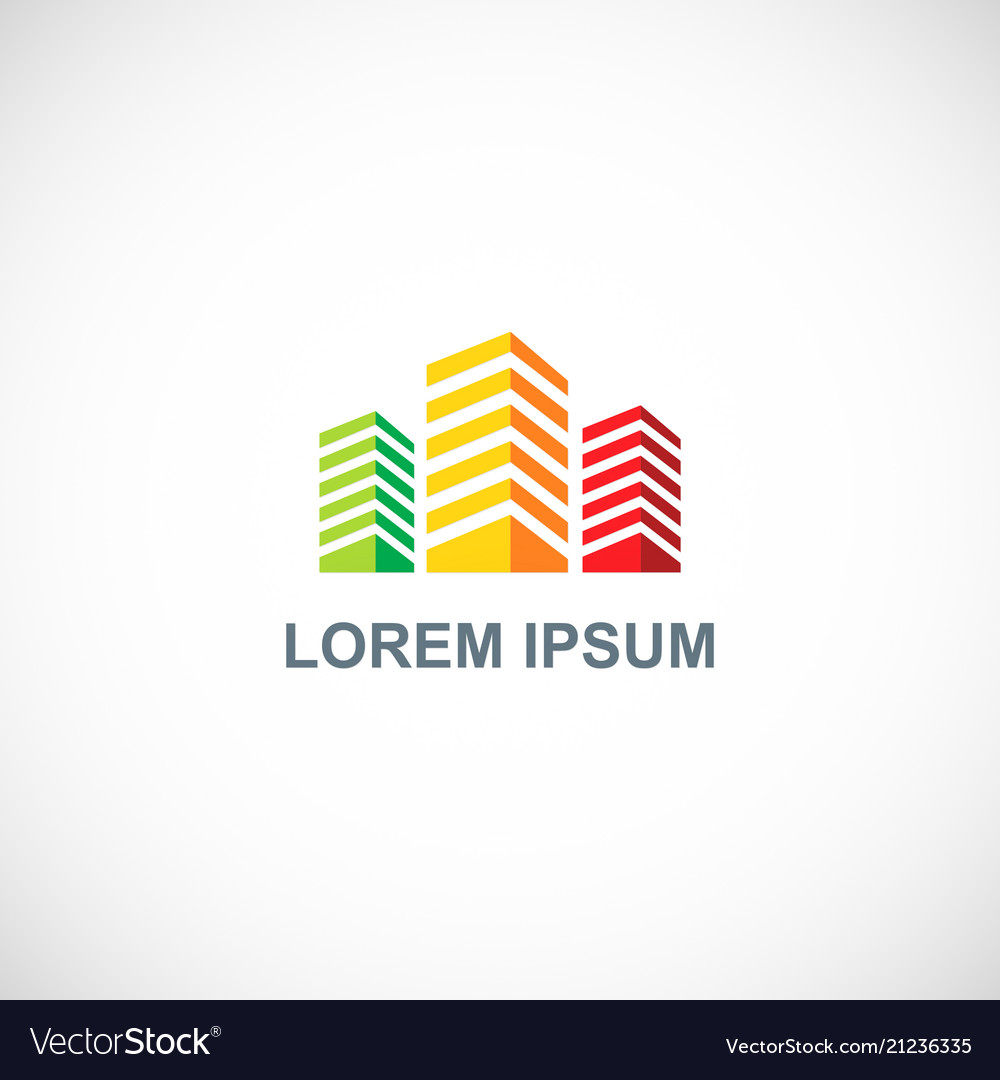 Colored building cityscape logo