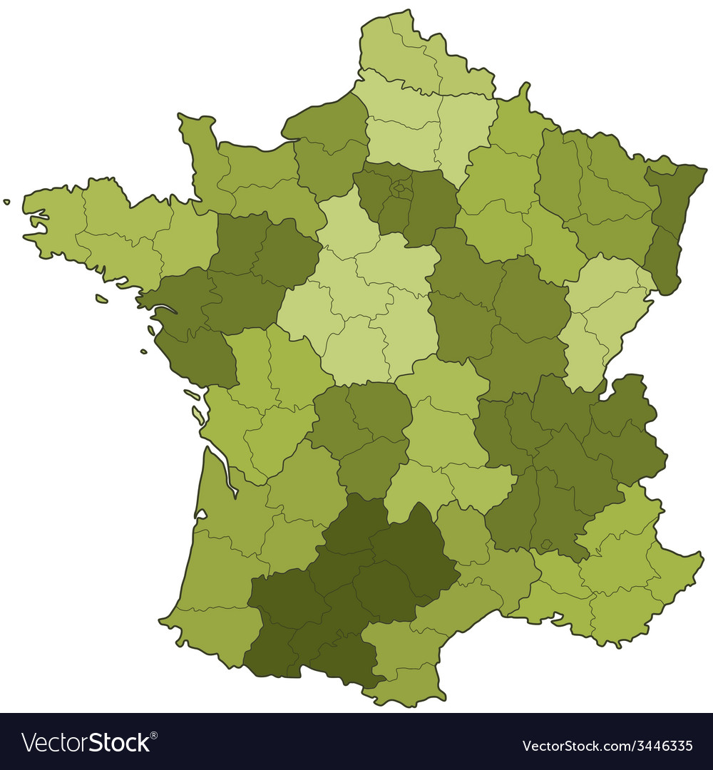 Frankreich Karte - Regionen & Departments